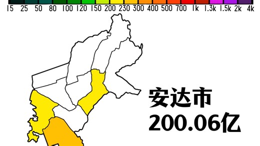 绥化市各区县GDP总量分布图（2025）