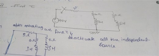 Find \tau for the given circuit diagram. (The diagram shows a ... | Filo