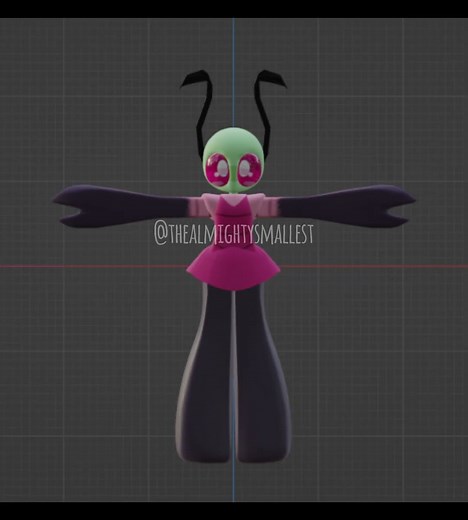 I seriously have no idea how to do this. #invaderzim #blender #rigging #ineedhelp #vrchat