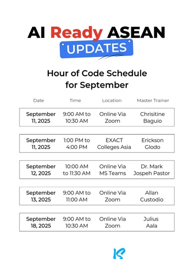 Join the Hour of Code Sessions this September