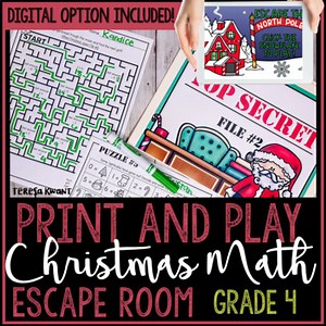 Christmas Escape Room No Prep | 4th Grade Long Division