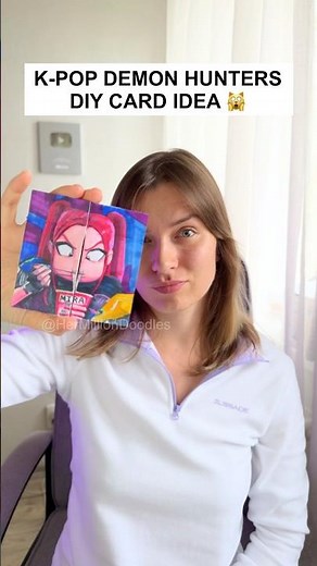 K-pop Demon Hunters DIY Card Idea ✨ Fun Art Project You Should Try 💜 #kpopdemonhunters #drawing