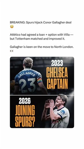 Spurs HIJACK Gallagher Villa Move