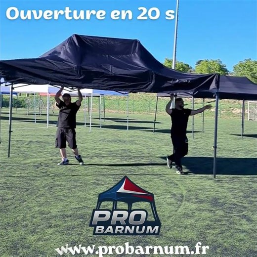Barnum 3x4,5 Prémium Noir : ouverture ultra rapide (20s chrono)