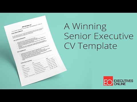 A Winning Senior Executive CV Template - EO Masterclass Part 1