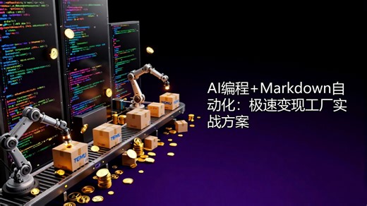 [技术实战式] AI编程+Markdown自动化：极速变现工厂实战方案