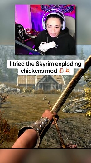 Miss Anarkist on Instagram: "Have you tried the Skyrim exploding chickens mod?🐔 . Make sure to follow my Twitch channel for all my Skyrim playthroughs. 😊✨Sorry for the terrible Peaky Blinders accent in the beginning, chat made me do it. 😂 . Miss Anarkist on Twitch 👾 Road to 25K on IG! 🔥 . . #gamingmemes #gamermemes #gaming #gamer #skyrim #skyrimmemes #skyrimmods #elderscrolls #elderscrollsmemes #elderscrollsonline #bethesda #gamingcommunity #gaminghumor"