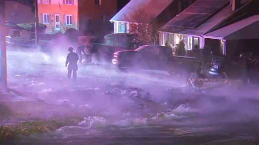 Massive water main break floods road in Scott Township