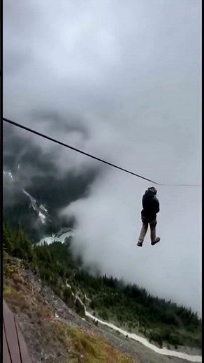 90-year-old man zip lines and the zip line breaks!