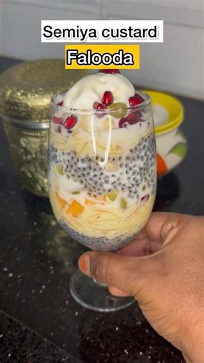 Yummy Semiya Custard Falooda | Falooda Recipe | సేమియా కస్టర్డ్ Falooda for summer #custardfalooda