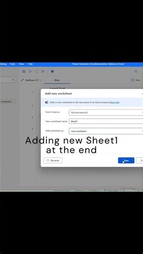 Power Automate Desktop - Excel Automation - Add sheets #trending #ytshorts #technology