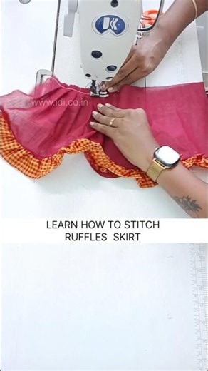 Easy Ruffles Skirt Cutting & Stitching Tutorial | Layered Frill Skirt for Beginners #stitch #shorts