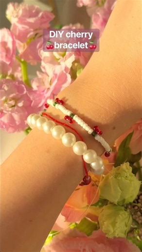 DIY cherry bracelet🍒🤍