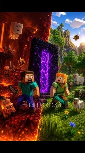 🔥nether vs overworld🥵 fight edit|| part 1 #minecraft