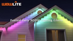 wowlite Permanent Outdoor Lights 50FT, RGBIC Smart Eave Lights with 36 LEDs, IP67 Waterproof, 110+ Scene Modes for House, Daily & Holiday Decorations, Christmas, Compatible with Alexa & Google