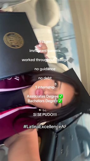 I remember learning from a young age that no matter what, I had to go to college to build generational wealth. Pass your finals, work with DISCIPLINE not motivation, and don’t let imposter syndrome win!!! #firstgen #graduate #latinaexcellence #mexican #latina