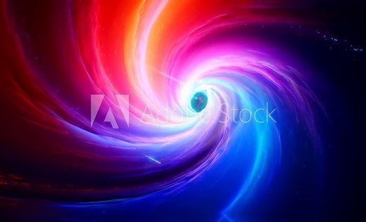 black hole Colorful smoke rainbow pattern on galaxy on space at night colorful video looping animation background live wallpaper