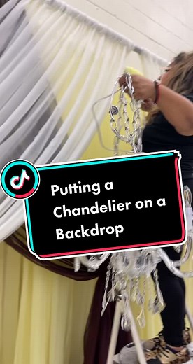DIY Wedding Chandelier Backdrop Tutorial