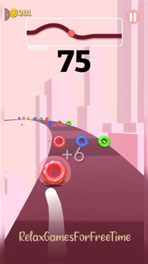 Color Road - Score 153 gameplay endless color match ball running obstacle arcade game walkthrough