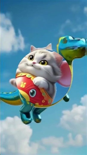 🐱🎈 Kitty Is Flying in the Sky! So Cute!