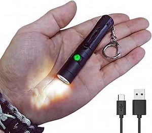 Mini Rechargeable Keychain Flashlight USB C Bright Key Light Portable Pocket Flashlight for EDC,Dog Walking, Hiking,Camping,Emergency