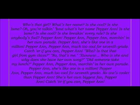Pepper Ann Theme Song Lyrics