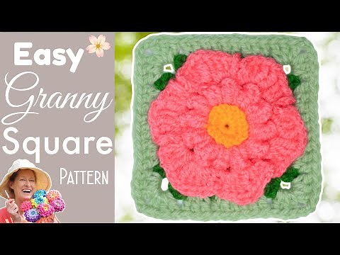 🌼 Hibiscus 3D Flower Granny Square🧶 BloomScape CAL Part 12