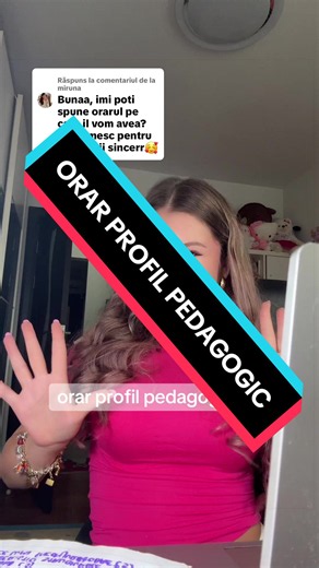 Ca răspuns pentru @miruna ORAR PROFIL PEDAGOGIC🩷 #fypppppppppppppp #highschool #liceu #ped #pedagogy
