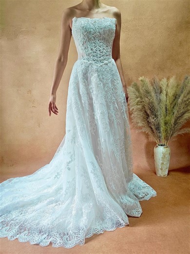 Wedding Dress Lace Basque Waist Strapless Wedding Gown - Etsy