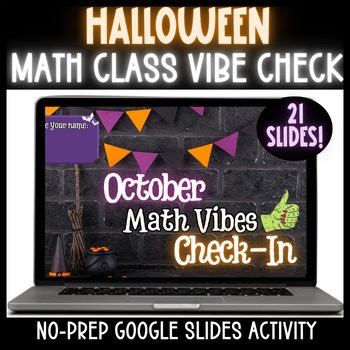 Halloween Math Class Vibe Check: SEL for Math Class October Reflective Activity