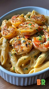 Creamy Shrimp Penne Pasta Garlicky, buttery, and loaded with tender shrimp—this rich Alfredo-style pasta is your new weeknight comfort go-to. Creamy, cheesy, and on the table in just 30 minutes. Ingredients: 12 oz penne pasta 1 lb large shrimp, peeled and deveined 1 tbsp olive oil 4 tbsp unsalted butter 4 cloves garlic, minced 1 cup heavy cream 1/2 cup grated Parmesan cheese 1/4 cup chicken broth Salt and freshly ground black pepper, to taste Chopped fresh parsley, for garnish Optional: pinch of