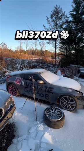 Blizzard Hit the Z🥶 Follow @upstategarage on YouTube and Instagram #blizzard #z #370z #snow #nissan