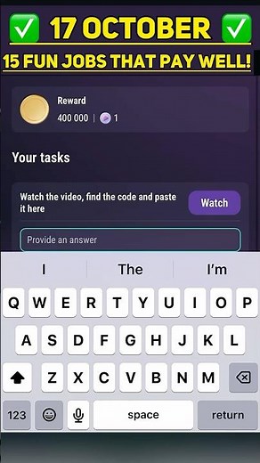 15 FUN JOBS THAT PAY WELL! Tapswap Code#tapswap #tapswapcinemacode