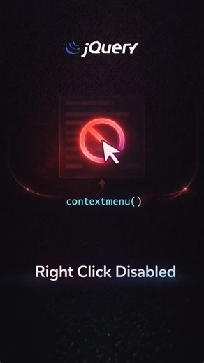 Disable Right Click in jQuery 🔥 Context Menu Control #coding #shorts