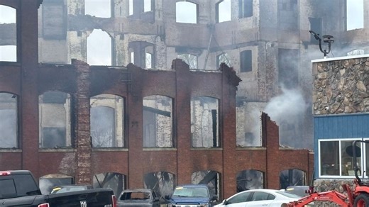 Massive fire in Gloversville devastates former knitting mill, nearby structures