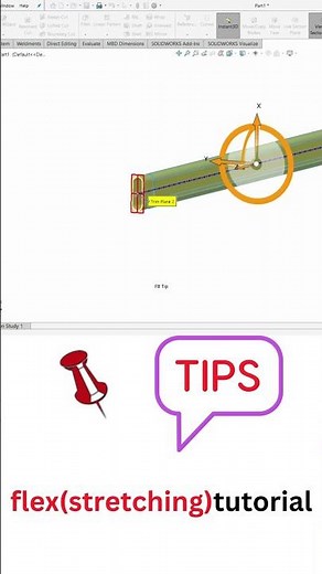 How to use flex (stretching) in solidworks #shorts #solidworks
