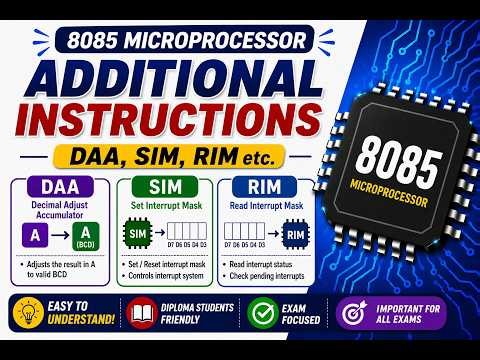 Additional Instructions in 8085 | DAA, SIM, RIM | Easy Explanation | Diploma Students