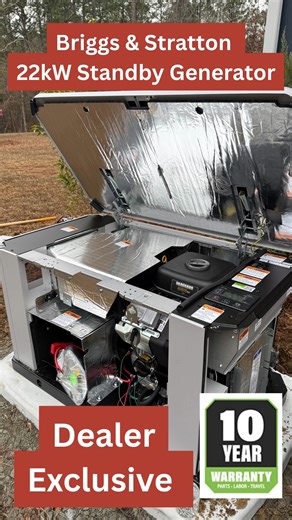 Another home is now protected with a Briggs & Stratton 22kW standby generator ⚡️🏡 This install includes a Dealer Exclusive 10-Year Warranty, giving our customer long-term confidence and automatic backup power when it matters most. Want to be next? Message us to schedule a quote. #EastDublinGA #BriggsAndStratton #StandbyGenerator #BackupPower #GeneratorInstallation #GeorgiaGenerators #StormReady #HomeBackupPower #PowerProtection | ProGen Electrical & Generators