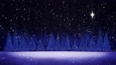 A composite illustration seamless looped video of falling snow...