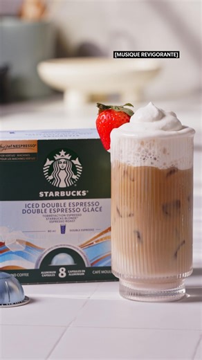 Essayez le nouveau café Starbucks® Double espresso glacé Torréfaction espresso Starbucks Blonde® par Nespresso® pour Vertuo® avec cette recette rafraîchissante. | Starbucks Canada