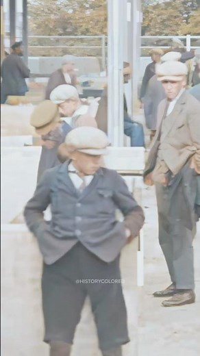 People at a Livestock Market in 1928 - Restored Footage