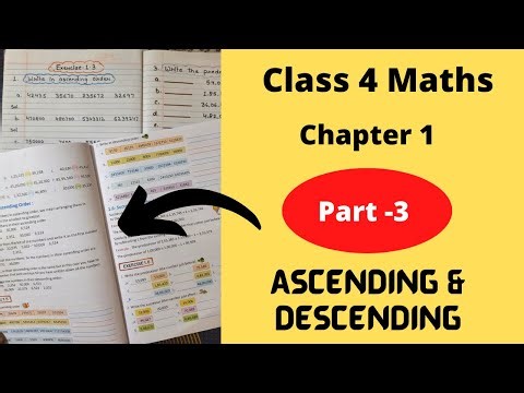Class 4th Maths Worksheet | Class 4 Chapter 1 Part-3 | Ascending Order And Descending Order