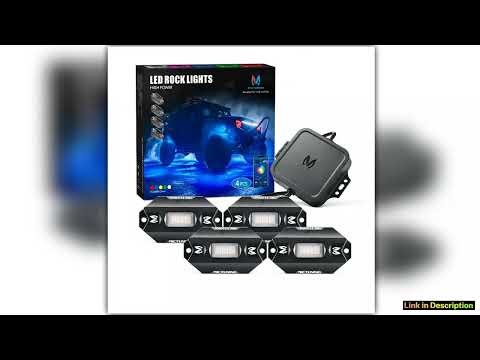 MICTUNING RGBW LED Rock Lights with Bluetooth Controller Timing Function Music Mode C1 4Pods Multic