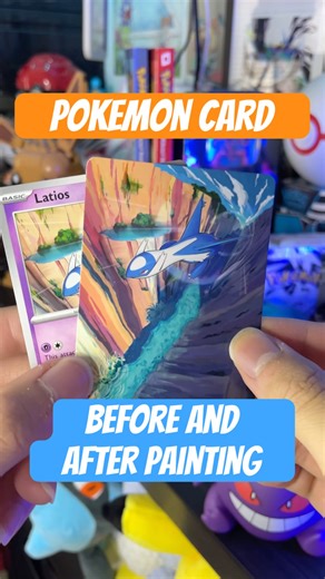 Pokemon card painting🖼️ before and after