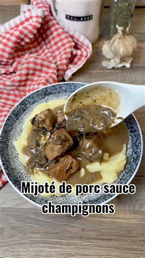 Filet de porc mijoté sauce champignons