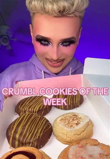 let’s try this weeks crumbl cookies 🍪🤮 we have the new dubai cookie , brown cinnamon sugar pop tart cookie , strawberry crumb cake cookie and the worst one, peanut butter and jelly cookie 🤮🤮 this lineup made me feel sick and i barely ate it lol. #crumblreview #fyp #crumbl #eatingshow #mukbang