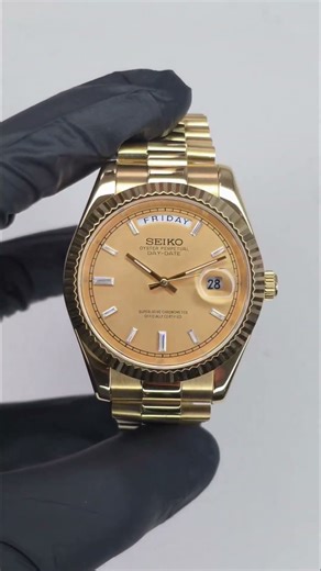 Seiko Gold Day-Date Baguette Dial Mod