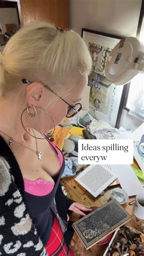 Beth S. Robertson on Instagram: "My magical ideas spilling everywhere… a whole new series of wood engravings of flowers, alchemical magic, sacred geometry & letterpress… after my very long walk today I made a hot water bottle and I cuddled the cat & drew & drew & drew… 🌷♎️⚡️🌙🥀🌿⚜️"