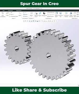 Spur gear in Creo Parametric | Shorts | cadx