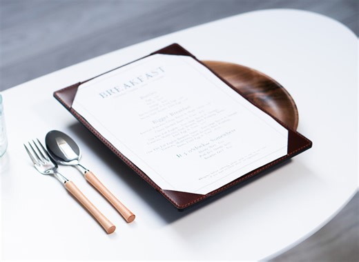 Embossed Leather Menu Cover: Restaurant Menu Folder With Corner Fixings - Etsy